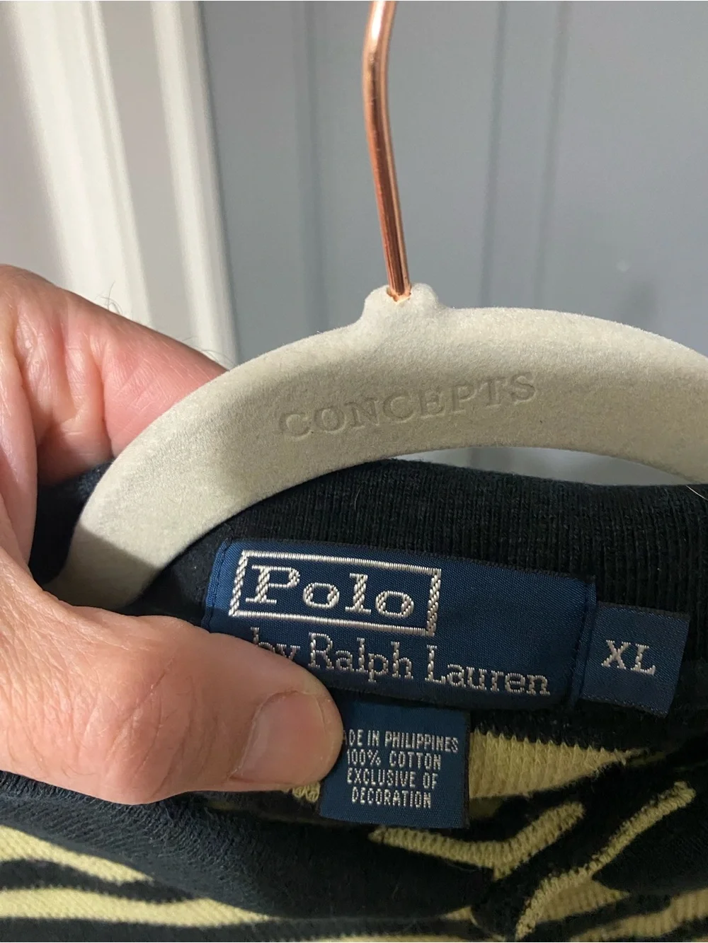 Ralph Lauren Striped Black and Gold Polo Shirt